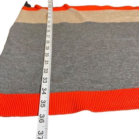 Jessica H Sweater Midi Dress Striped Gray, Khaki, Orange Petite Size L - Picture 7 of 9